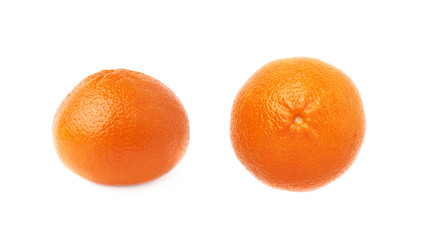Fresh juicy tangerines fruits isolated over the white background
