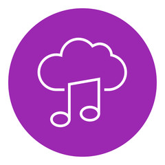 Cloud music line icon.
