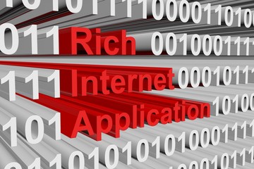 rich internet application in the form of binary code, 3D illustration