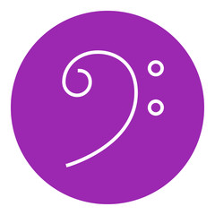 Bass clef line icon.