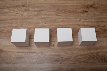 Three wooden blocks cube