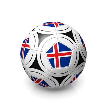 Football with an Icelandic flag