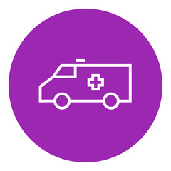 Ambulance car line icon.
