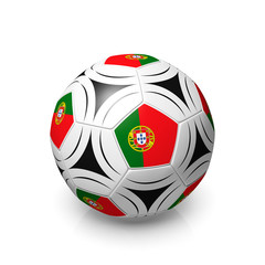Obraz premium Football with a Portuguese flag