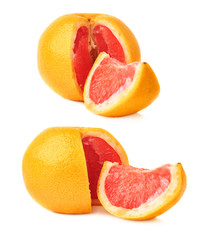 Fresh juicy grapefruit isolated over the white background