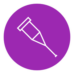 Crutch line icon.