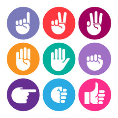 Fototapeta premium hand gestures. line icons set.