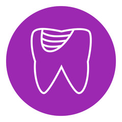 Tooth decay line icon.
