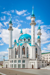 Kazan Mosque under blue summer sky