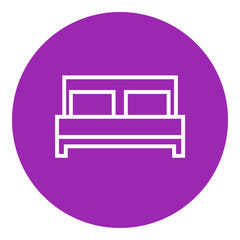 Double bed line icon.