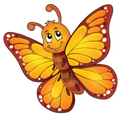 Poster de jardin Pour enfants Happy butterfly topic image 1
