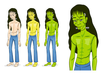Naklejka premium Frankenstein Halloween Character.