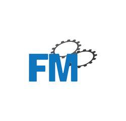 Fototapeta premium fm alphabet with 2 gears