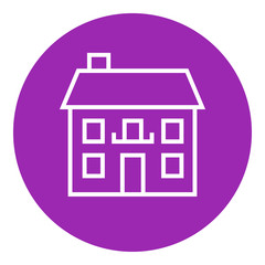Two storey detached house line icon.
