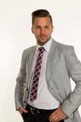 Manager vor weißem Hintergrund