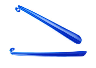 Blue shoehorn isolated over the white background