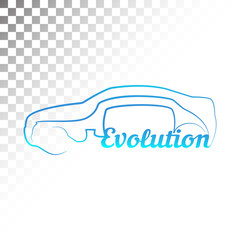 Abstract illustration on the theme of car evolution.