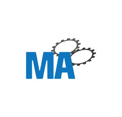 Fototapeta premium ma alphabet with 2 gears