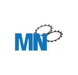 Fototapeta premium mn alphabet with 2 gears