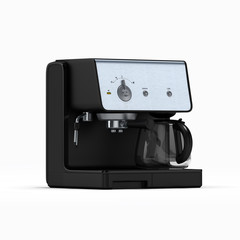 Isolated coffe maker on a white background.3D illustration.