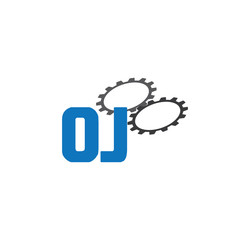 oj alphabet with 2 gears