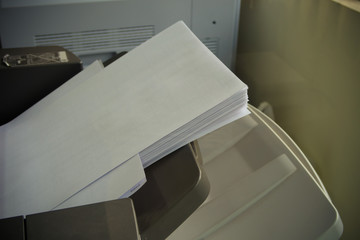 Fototapeta na wymiar printer tray with paper