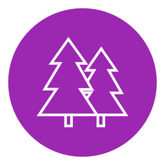 Pine trees line icon.