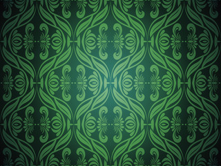 Vector seamless floral colorful damask pattern.