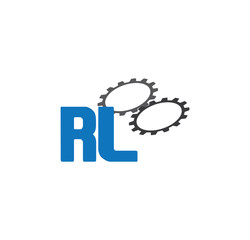 rl alphabet with 2 gears