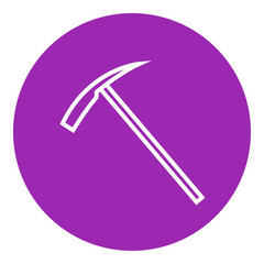 Ice pickaxe line icon.