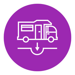 Motorhome and sump line icon.