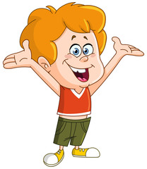 Kid with raised arms