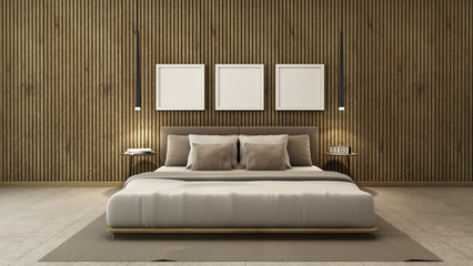 Bedroom interior design modern & loft - 3D render
