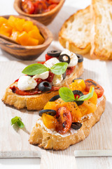 italian appetizer - bruschetta, vertical