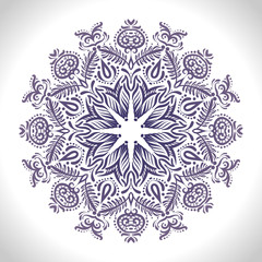 Color circular pattern. Round kaleidoscope of floral elements