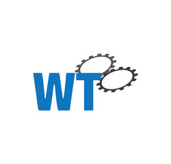 Fototapeta premium wt alphabet with 2 gears