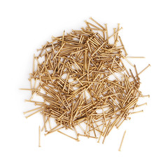 Pile of nails isolated over white background