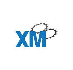 Fototapeta premium xm alphabet with 2 gears