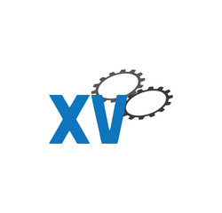 Fototapeta premium xv alphabet with 2 gears