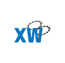 Fototapeta premium xw alphabet with 2 gears