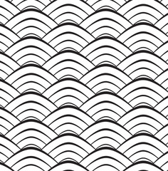 Simple fish scale ornament. Vector seamless pattern. isolated outline elements for your design © dnkmn