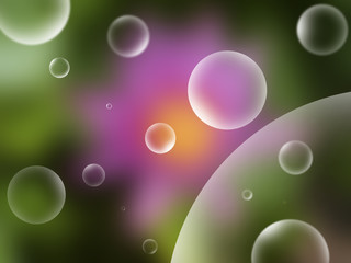 Glowing abstract background with bubbles