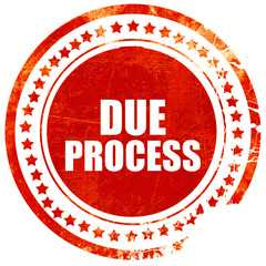 due process, grunge red rubber stamp with rough lines and edges