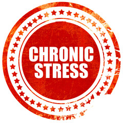 crhonic stress, grunge red rubber stamp with rough lines and edg