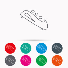 Bobsleigh icon. Three-seater bobsled sign.