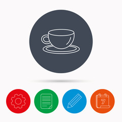 Coffee cup icon. Tea or hot drink sign.