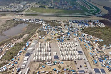 camp de réfugiés vue du ciel (Calais)