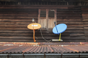 Satellite dish on the roof