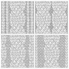 Set of Seamless Six-Stitch Cable Stitch Patterns.