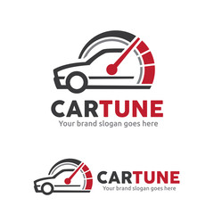 Car tuning with meter logo templae